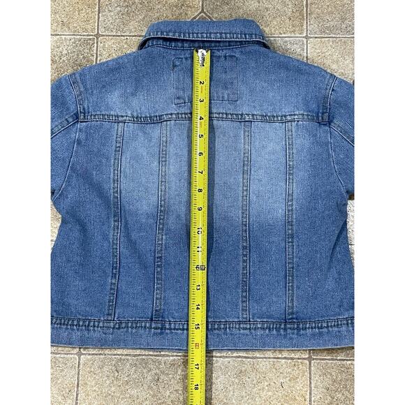 Ashley Vintage Charm Denim Jacket Women Small Blue Jean Jacket Cropped Button Up - Picture 6 of 12